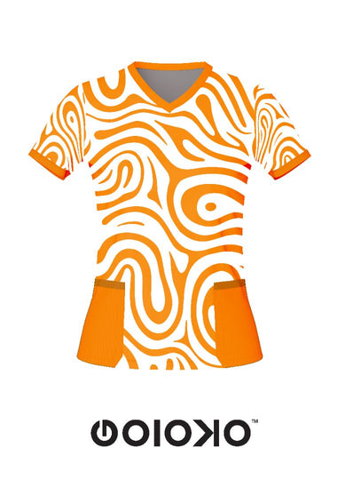 Orange Swirl - Medical Scrub