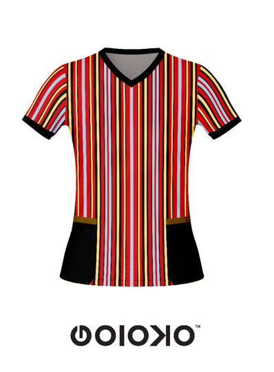 Red pin Stripe - Medical Scrub