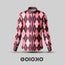 Pink Brown Diamond- Men's Formal Satin Shirt