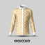 Gold White Floral- Men's Formal Satin Shirt