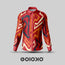 African Red Tribal- Men's Formal Satin Shirt