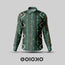 Royal Green Tribal- Men's Formal Satin Shirt