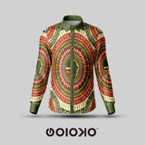 Africa Multicolor Tribal- Men's Formal Satin Shirt