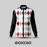 Multicolored Diamond Black- Men's Formal Satin Shirt