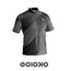 Grey Striped - Mandarin Collar Polo T-shirt