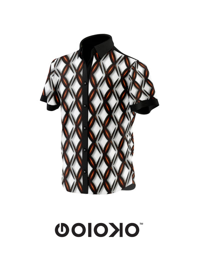 Striped Diamond Mens Short Sleeve Shirt