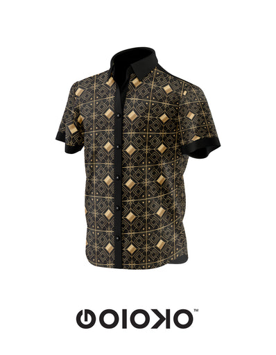 Gold Luxury Mens Short Sleeve Shirt