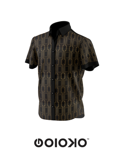Gold Baroque 2 Mens Short Sleeve Shirt