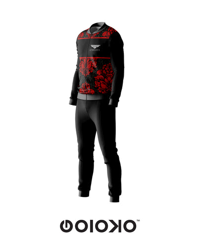 Red Floral Mens Summer Tracksuit