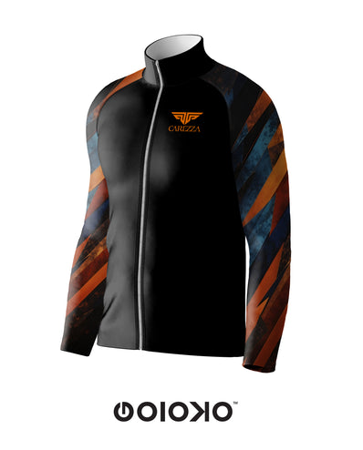 Sports Raglan Jacket Orange Stripes and Black