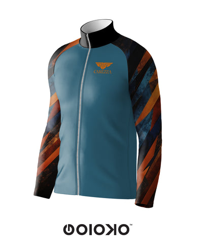 Sports Raglan Jacket Orange Stripes and Baby Blue