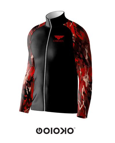 Sports Raglan Jacket Red and Black Camo