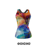 Multi Coloured Brush Strokes - Body Fit Tank Top