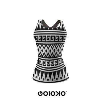 Black White Tribal - Body Fit Tank Top