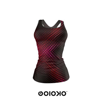 Burgundy Blocks - Body Fit Tank Top