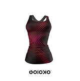 Burgundy Blocks - Body Fit Tank Top