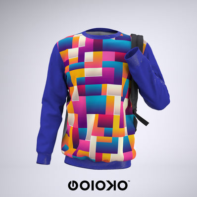 Blue Color Blocks - Sweatshirt