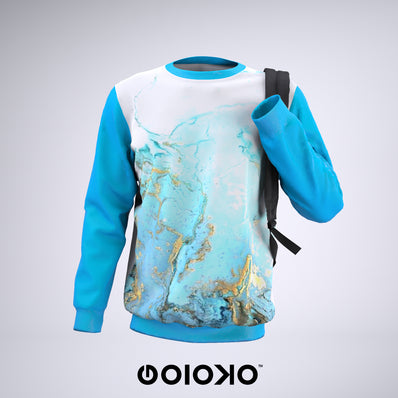 Light Blue Marble - Sweatshirt