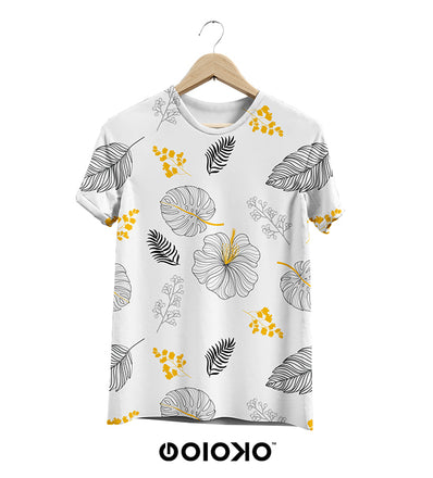 White Flowers Repeat - Short Sleeve T-Shirt