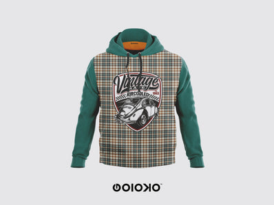 Green Vintage Checkard - Hoodie