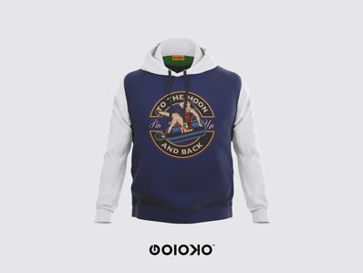 Blue and White To The Moon - Hoodie