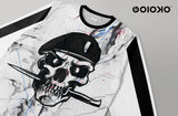 Marble Pirate Skull - Long Sleeve T-Shirt
