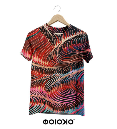 Burnt Orange Waves- Short Sleeve T-Shirt