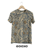 Cream Leaves Paisley - Short Sleeve T-Shirt