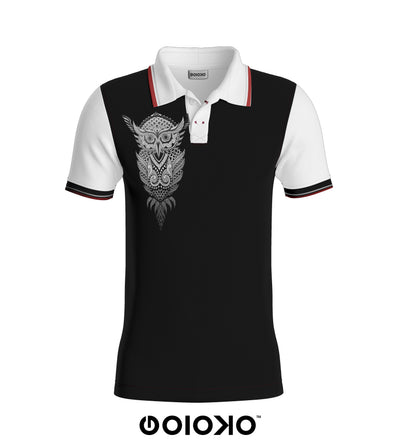 Black White Owl - Golf T-Shirt