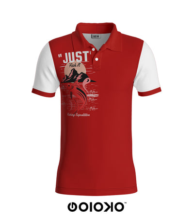 Red Just Fish It - Golf T-Shirt