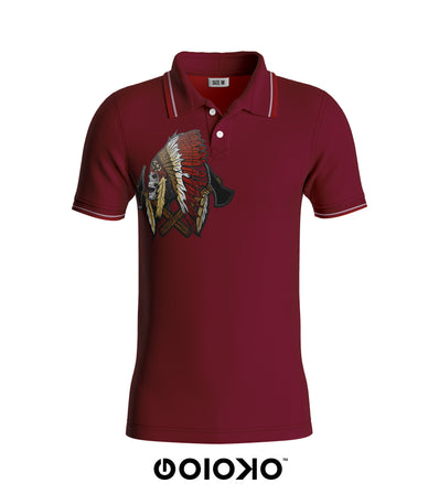 Burgundy Red Indian - Golf T-Shirt