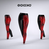Red Diamonds - Sports Leggings