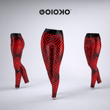 Full Red Diamonds - Sports Leggings