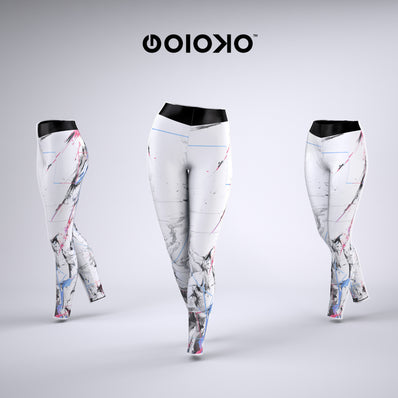 White Marble - Sports Leggings