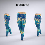 Gold Dust Blue - Sports Leggings