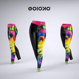 Black Spectrum Rose - Sports Leggings
