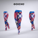 Peach Checkard - Sports Leggings