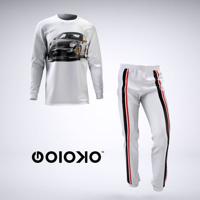Red Black Stripe 3 - Mens 2 Piece Pajama Set