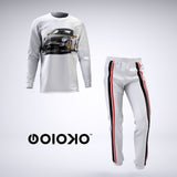 Red Black Stripe 3 - Mens 2 Piece Pajama Set