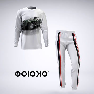 Red Black Stripe 4 - Mens 2 Piece Pajama Set