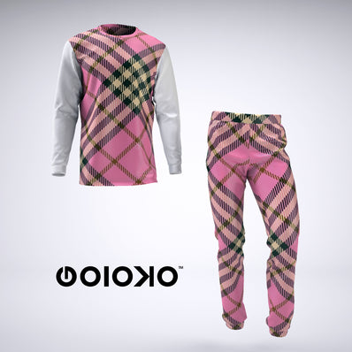 Pink Burberry - Mens 2 Piece Pajama Set