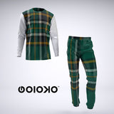 Green Burberry - Mens 2 Piece Pajama Set