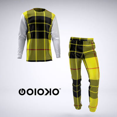 Yellow Burberry - Mens 2 Piece Pajama Set