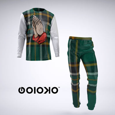 Prayer Hands Burberry - Mens 2 Piece Pajama Set