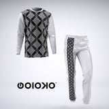 White Baroque - Mens 2 Piece Pajama Set