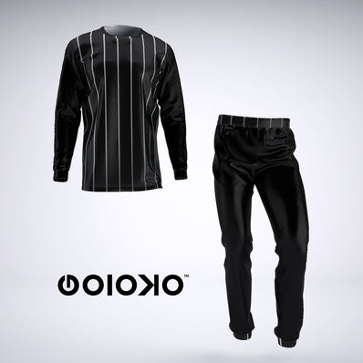 Black Pin Stripe - Mens 2 Piece Pajama Set