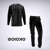 Black Pin Stripe - Mens 2 Piece Pajama Set