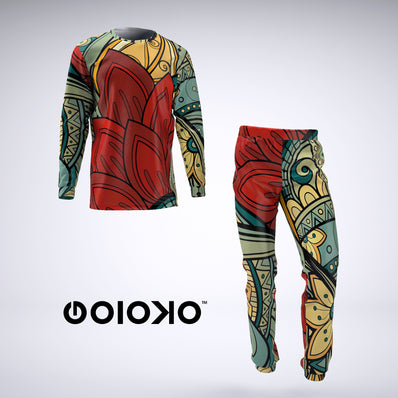 Floral Flowers - Mens 2 Piece Pajama Set
