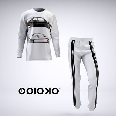 Black White - Mens 2 Piece Pajama Set