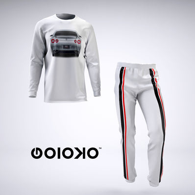 Red Black Stripe - Mens 2 Piece Pajama Set